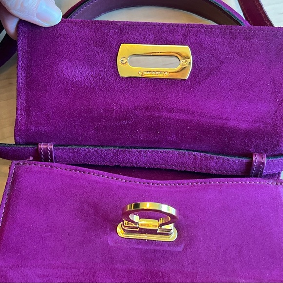 SALVATORE FERRAGAMO Suede Handbag with Matching Coin Purse *RARE* - Picture 8 of 14